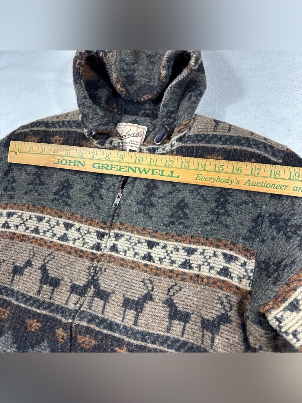 VTG Woolrich Womens Wool Blanket Southwest Animal Aztec Hooded Coat USA - Size M - Picture 4 of 10